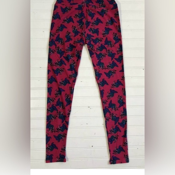 LuLaRoe OS One Size Leggings Fighting Beta Fish Bubbles Women Size 2-10 Pink New - Picture 11 of 12